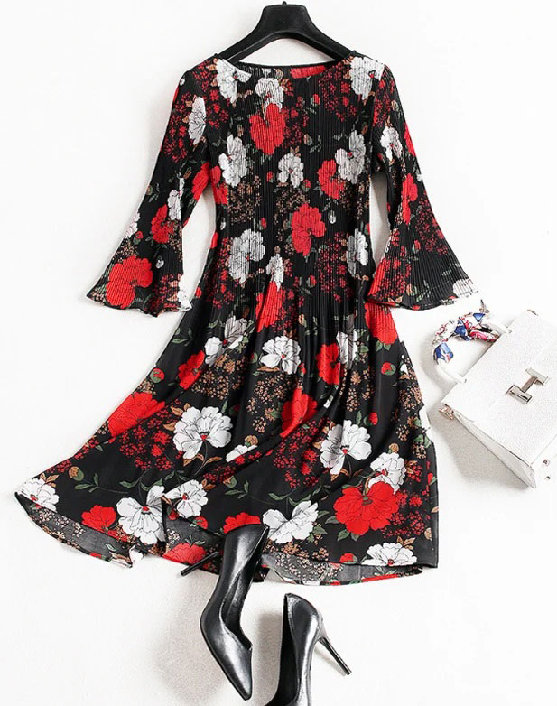 VÁY LI DẬP HOẠT TIẾT HOA DÂM BỤT DN1204017